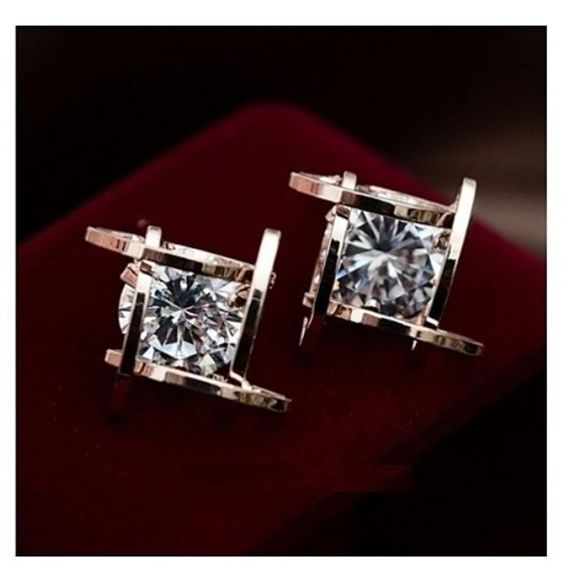 Simulated Diamond Stud Earrings - Picture 1 of 1